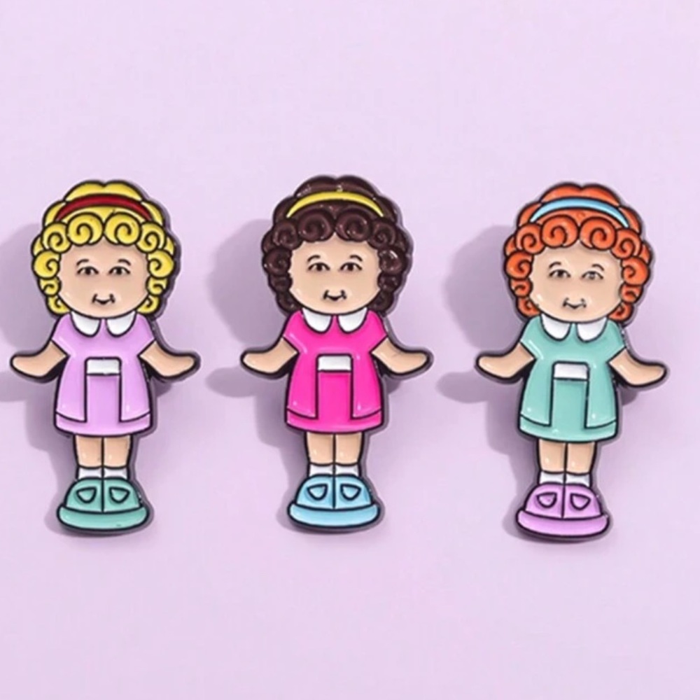 3 for$25 Polly pocket red head Enamel Pin - Multicolor - Picture 5 of 5